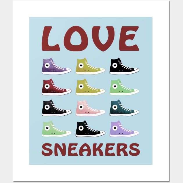 Love Sneakers Wall Art by SandraKC